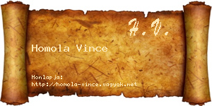 Homola Vince névjegykártya